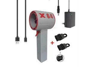 High-pressure turbofan blow dryer with wind force up to 1400g. Portable industrial-grade hair dryer for car washing. Grayish red High-pressure turbofan blow dryer with wind force up to 1400g. Portable industrial-grade hair dryer for car washing. Grayish red