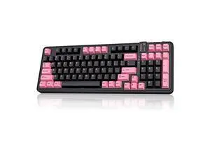 Vszerd 98Pro Silent Wireless Mechanical Keyboard, Tri-Mode BT/2.4G/USB-C Hot Swappable Custom Quiet Keyboard with Backlit, Gasket Structure, PBT Keycaps,Pre-lubed Tactile Switches(Black & Pink-Silent) Vszerd 98Pro Silent Wireless Mechanical Keyboard, Tri-Mode BT/2.4G/USB-C Hot Swappable Custom Quiet Keyboard with Backlit, Gasket Structure, PBT Keycaps,Pre-lubed Tactile Switches(Black & Pink-Silent)
