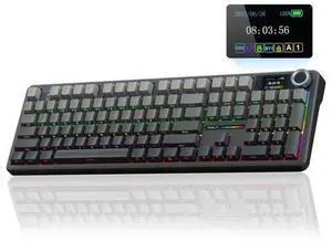 Vszerda F108 PRO - Wireless Mechanical Keyboard with Screen & Knob,Full Size Keyboard with 8000mAh Battery,Pre-lubed Switches,Side Printed PBT Keycaps,RGB Backlit Hot Swappable Custom Gaming Keyboards Vszerda F108 PRO - Wireless Mechanical Keyboard with Screen & Knob,Full Size Keyboard with 8000mAh Battery,Pre-lubed Switches,Side Printed PBT Keycaps,RGB Backlit Hot Swappable Custom Gaming Keyboards