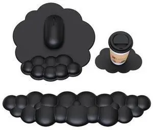Cloud Mouse Pad with Wrist Rest, Cloud Keyboard Wrist Rest, Mouse Pad Wrist Support, Ergonomic Keyboard Mouse Wrist Support (Black) Cloud Mouse Pad with Wrist Rest, Cloud Keyboard Wrist Rest, Mouse Pad Wrist Support, Ergonomic Keyboard Mouse Wrist Support (Black)