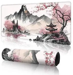 Watercolor Cherry Blossom Large Gaming Mouse Pad,Mouse Pad Gaming 31.5 x 11.8 in Mouse Mat Desk Pad,Large Desk Mat,Extended Keyboard Mousepad with Non-Slip Base and Stitched Edge for Desk Home Office Watercolor Cherry Blossom Large Gaming Mouse Pad,Mouse Pad Gaming 31.5 x 11.8 in Mouse Mat Desk Pad,Large Desk Mat,Extended Keyboard Mousepad with Non-Slip Base and Stitched Edge for Desk Home Office