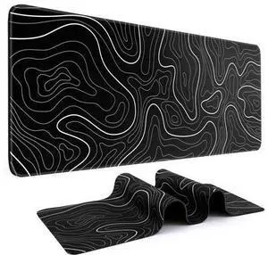 Mouse Pad Gaming Mousepad 31.5 x 11.8in Large Mouse Pad for Keyboard and Mouse with Anti-Slip Rubber Base, Keyboard Pad XL Mouse Mat for Home and OfficeBlack with White Topographic Line Mouse Pad Gaming Mousepad 31.5 x 11.8in Large Mouse Pad for Keyboard and Mouse with Anti-Slip Rubber Base, Keyboard Pad XL Mouse Mat for Home and OfficeBlack with White Topographic Line