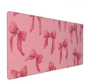 Large Pink Mouse Pad with Bows, Non-Slip Desk Mat for Laptop PC, Gaming Mousepad, 35.4 x 15.7 inches Large Pink Mouse Pad with Bows, Non-Slip Desk Mat for Laptop PC, Gaming Mousepad, 35.4 x 15.7 inches