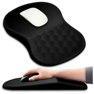Ergonomic Mouse Pad Wrist Support with Massage Design, Wrist Rest Pain Relief Mousepad with Memory Foam&Non-Slip PU Base, Mouse Pads for Wireless Mouse & Desk (12x8 inch,Black) Ergonomic Mouse Pad Wrist Support with Massage Design, Wrist Rest Pain Relief Mousepad with Memory Foam&Non-Slip PU Base, Mouse Pads for Wireless Mouse & Desk (12x8 inch,Black)