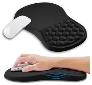 Ergonomic Mouse Pad Wrist Support with Memory Foam Massage Bulge, Carpal Tunnel Pain Relief Mousepad Wrist Rest for Mouse(12x8 inch, Black) Ergonomic Mouse Pad Wrist Support with Memory Foam Massage Bulge, Carpal Tunnel Pain Relief Mousepad Wrist Rest for Mouse(12x8 inch, Black)