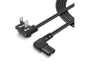 10 Feet 18 AWG Angled 2-Slot Non-Polarized Angle Power Cord for Samsung TV LG TCL Replacement (IEC320 C7 to Nema 1-15P), 3M 10 Feet 18 AWG Angled 2-Slot Non-Polarized Angle Power Cord for Samsung TV LG TCL Replacement (IEC320 C7 to Nema 1-15P), 3M