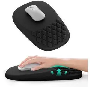 Ergonomic Mouse Pad with Wrist Support, Wrist Rest Pain Relief Mousepad Memory Foam & Non-Slip PU Base for - Gaming, Office and Home (Black) Ergonomic Mouse Pad with Wrist Support, Wrist Rest Pain Relief Mousepad Memory Foam & Non-Slip PU Base for - Gaming, Office and Home (Black)
