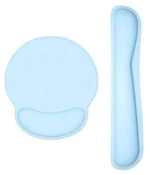 Keyboard Wrist Rest and Mouse Pad with Wrist Support, Memory Foam Cushion for Keyboard and Mouse Set, Ergonomic Desktop Pad Rests with Non Slip Base for Easy Typing & Pain Relief, Sky Blue Keyboard Wrist Rest and Mouse Pad with Wrist Support, Memory Foam Cushion for Keyboard and Mouse Set, Ergonomic Desktop Pad Rests with Non Slip Base for Easy Typing & Pain Relief, Sky Blue