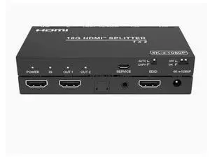 One-in, two-out 4K 60Hz HDMI splitter for audio de-interlacing, video scaling, and multi-screen signal extension One-in, two-out 4K 60Hz HDMI splitter for audio de-interlacing, video scaling, and multi-screen signal extension