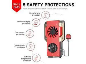 DALY BMS 12V 4S 100A LiFePO4 - Placa inteligente de protección de batería Bluetooth para batería de litio de 12 voltios para motor de arrastre de caravana, estación de energía portátil DALY BMS 12V 4S 100A LiFePO4 - Placa inteligente de protección de batería Bluetooth para batería de litio de 12 voltios para motor de arrastre de caravana, estación de energía portátil