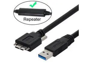 Shenzhong 8m USB 3.0 A Type Repeater Cable Male to Micro USB 3.0 B Male with Mount Panel Screws for Camera Shenzhong 8m USB 3.0 A Type Repeater Cable Male to Micro USB 3.0 B Male with Mount Panel Screws for Camera