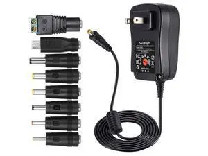 12V Power Supply Universal AC DC Adapter Charger with Adjustable Output 5V 9V 3V 6V 4.5V 7.5V 12 Volt 1A 1.5A 2A for LED Strip Light CCTV Camera BT Speaker GPS Webcam Router, 5 FT Cord, 30W 12V Power Supply Universal AC DC Adapter Charger with Adjustable Output 5V 9V 3V 6V 4.5V 7.5V 12 Volt 1A 1.5A 2A for LED Strip Light CCTV Camera BT Speaker GPS Webcam Router, 5 FT Cord, 30W