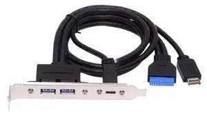 chenyang USB 3.0 Front Panel Header 19/20Pin & Type-E to 2 USB 3.0 & USB C Female Chassis Back Panel Port Extension Cable with 12cm PCI-E Slot Bracket chenyang USB 3.0 Front Panel Header 19/20Pin & Type-E to 2 USB 3.0 & USB C Female Chassis Back Panel Port Extension Cable with 12cm PCI-E Slot Bracket