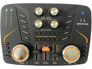 ZHIERPIUS Sound Card, V10 Sound Card, Live Sound Card Microphone Audio Interface for Microphone and Karaoke for Microphone Podcast Mixer ZHIERPIUS Sound Card, V10 Sound Card, Live Sound Card Microphone Audio Interface for Microphone and Karaoke for Microphone Podcast Mixer