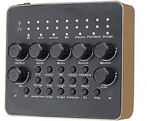 Makeupart Live Sound Card, USB Singing Sound Card with Remote Controller, Portable Mini Sound Card Voice Changer Stereo Audio Mixer for Computer Mobile Phone Live Broadcast Makeupart Live Sound Card, USB Singing Sound Card with Remote Controller, Portable Mini Sound Card Voice Changer Stereo Audio Mixer for Computer Mobile Phone Live Broadcast
