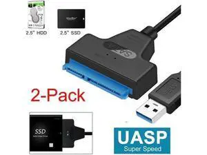 SATA to USB 3.0 Cable USB 3.0 to SATA III Hard Drive Adapter Compatible for 2.5 Inch HDD/SSD Hard Drive Disk and SATA Optical Drive , Support UASP, 2-Pack SATA to USB 3.0 Cable USB 3.0 to SATA III Hard Drive Adapter Compatible for 2.5 Inch HDD/SSD Hard Drive Disk and SATA Optical Drive , Support UASP, 2-Pack
