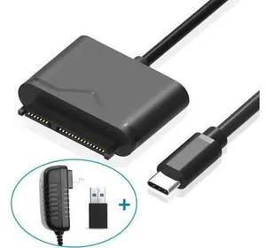 SATA to USB 3.0&Type-C, SATA III Hard Drive Adapter Converter for 3.5/2.5 Inch HDD/SSD with 12V/2A Power Adapter , USB 3.0 Adapter, Type-C Cable (FXHU.00111FX01002) SATA to USB 3.0&Type-C, SATA III Hard Drive Adapter Converter for 3.5/2.5 Inch HDD/SSD with 12V/2A Power Adapter , USB 3.0 Adapter, Type-C Cable (FXHU.00111FX01002)