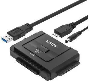 Unitek USB 3.0 to IDE & SATA Converter External Hard Drive Adapter Kit for Universal 2.5/3.5 HDD/SSD Hard Drive Disk, One Touch Backup Function and Restore Software, Included 12V/2A Power Adapter Unitek USB 3.0 to IDE & SATA Converter External Hard Drive Adapter Kit for Universal 2.5/3.5 HDD/SSD Hard Drive Disk, One Touch Backup Function and Restore Software, Included 12V/2A Power Adapter