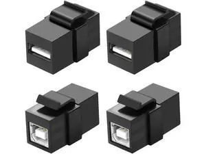 USB B to USB A Panel Mount Adapter Keystone Insert Solderless Socket Connector USB2.0 Type B Female to Type A Female Keystone Coupler Wall Outlet Jack Adapter for PC Printer Scanner - 4PCS USB B to USB A Panel Mount Adapter Keystone Insert Solderless Socket Connector USB2.0 Type B Female to Type A Female Keystone Coupler Wall Outlet Jack Adapter for PC Printer Scanner - 4PCS