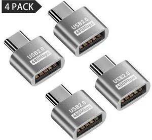 USB C to USB Adapter 10Gbps, Type C Male to A Female Extension Adapater Support Data Transfer and Charging for Phone, Laptop, USB Keyboard 4 Pack (Silver) USB C to USB Adapter 10Gbps, Type C Male to A Female Extension Adapater Support Data Transfer and Charging for Phone, Laptop, USB Keyboard 4 Pack (Silver)