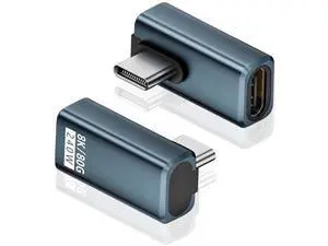2-Pack Right Angle USB C Adapter, 80Gbps/240W PD/8K@60Hz, USB C Right Angle Adapter 90 Degree Type C Extender Support Thunderbolt 5/4 for iPhone 15, MacBook, Steam Deck, Switch 2-Pack Right Angle USB C Adapter, 80Gbps/240W PD/8K@60Hz, USB C Right Angle Adapter 90 Degree Type C Extender Support Thunderbolt 5/4 for iPhone 15, MacBook, Steam Deck, Switch
