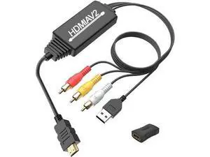 HDMI to RCA Converter, HDMI to Composite Video Audio Converter Adapter, HDMI to AV, Supports PAL/NTSC for PS4, Xbox, Switch, TV Stick, Roku, Fire Stick, Blu-Ray, DVD Player HDMI to RCA Converter, HDMI to Composite Video Audio Converter Adapter, HDMI to AV, Supports PAL/NTSC for PS4, Xbox, Switch, TV Stick, Roku, Fire Stick, Blu-Ray, DVD Player