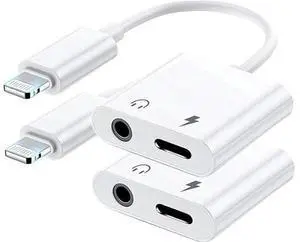 2 Pack Mfi Certified Lightning to 3.5 mm Headphone Jack Adapter for iphone Dongle Aux Cord 2 in 1 Charger and Aux Audio Splitter Adapter Compatible with iphone 14 13 12 11 X 2 Pack Mfi Certified Lightning to 3.5 mm Headphone Jack Adapter for iphone Dongle Aux Cord 2 in 1 Charger and Aux Audio Splitter Adapter Compatible with iphone 14 13 12 11 X