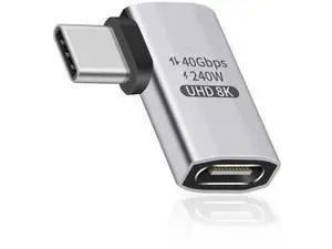 240W Right Angle USB-C Adapter, 40Gbps USB C 90 Degree Adapter Male to Female with 8K@60Hz Video Compatible for Thunderbolt 3/4, Switch, MacBookPro/Air, ipad and More Type C Devices (1 Pack) 240W Right Angle USB-C Adapter, 40Gbps USB C 90 Degree Adapter Male to Female with 8K@60Hz Video Compatible for Thunderbolt 3/4, Switch, MacBookPro/Air, ipad and More Type C Devices (1 Pack)