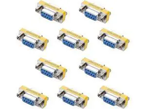 DB9 Mini Gender Changer -10Pack 9 Pin RS-232 DB9 Female to Female Serial Cable Coupler Adapter DB9 Mini Gender Changer -10Pack 9 Pin RS-232 DB9 Female to Female Serial Cable Coupler Adapter