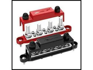 FOR 250A 12V Bus Bar Power Distribution Block Car Audio 12 Volt DC Busbar 4 x 3/8Inch Posts 6 x 8 Screws FOR 250A 12V Bus Bar Power Distribution Block Car Audio 12 Volt DC Busbar 4 x 3/8Inch Posts 6 x 8 Screws