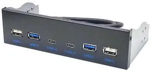 FOR USB 3.0 Front Panel for Desktop 5.25In CD-ROM Drive Bay USB3.0/3.2 19Pin USB2.0 9Pin to 2x USB Type C+2x USB3.0+2xUSB2.0 FOR USB 3.0 Front Panel for Desktop 5.25In CD-ROM Drive Bay USB3.0/3.2 19Pin USB2.0 9Pin to 2x USB Type C+2x USB3.0+2xUSB2.0