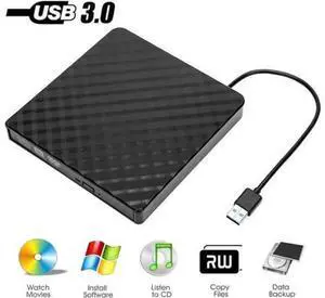 External CD/DVD Drive, USB 3.0 Ultra Slim Portable DVD Writer External USB CD Drive DVD ROM CD Player/Rewriter +/-RW writer Burner player, Great Compatible With Windows/Mac OS/Laptop/PC/Desktops External CD/DVD Drive, USB 3.0 Ultra Slim Portable DVD Writer External USB CD Drive DVD ROM CD Player/Rewriter +/-RW writer Burner player, Great Compatible With Windows/Mac OS/Laptop/PC/Desktops