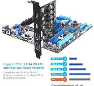 USB PCIE Card 4-Port(2X USB-C - 2X USB-A) PCI Express Expansion Card Desktop PC Internal USB hub for Windows 10/8/7 and MAC OS 10.8.2 Above USB PCIE Card 4-Port(2X USB-C - 2X USB-A) PCI Express Expansion Card Desktop PC Internal USB hub for Windows 10/8/7 and MAC OS 10.8.2 Above