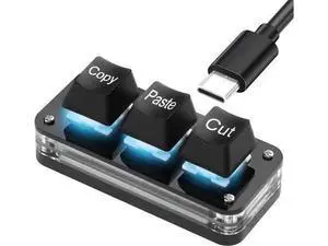Mini 3-Key Cut Copy Paste Keyboard Programmable Keypads with LED Light Mechanical Hot Swap Macro Keyboard for Working and Gaming Mini 3-Key Cut Copy Paste Keyboard Programmable Keypads with LED Light Mechanical Hot Swap Macro Keyboard for Working and Gaming
