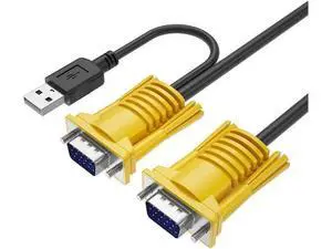 VGA KVM Cable 5ft, USB VGA 2in1 KVM Cable for VGA KVM Switch (1pack, 1.5m) VGA KVM Cable 5ft, USB VGA 2in1 KVM Cable for VGA KVM Switch (1pack, 1.5m)