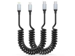 Coiled USB C to Lightning Cable 2Pack USB Type C to Lightning Cable Retractable iPhone Charger Cord for Car Short USBC iPhone Charger for iPhone14/13/12/11 Pro Max/XS MAX/XR/XS/X/8/7/Plus/6S iPad Coiled USB C to Lightning Cable 2Pack USB Type C to Lightning Cable Retractable iPhone Charger Cord for Car Short USBC iPhone Charger for iPhone14/13/12/11 Pro Max/XS MAX/XR/XS/X/8/7/Plus/6S iPad