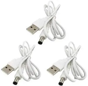 FOR 3pcs Extension Cable USB to DC Cable - 5V USB 2.0 Port Male to DC 5V Male 5.5mm x 2.5mm Power Cord White 100cm(3.3ft) FOR 3pcs Extension Cable USB to DC Cable - 5V USB 2.0 Port Male to DC 5V Male 5.5mm x 2.5mm Power Cord White 100cm(3.3ft)
