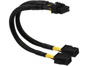 6 Pin to 8 Pin GPU Adapter, Dual 6 Pin Female to 8 Pin Male GPU Power Sleeved Cable 9.5-inch(24cm) 6 Pin to 8 Pin GPU Adapter, Dual 6 Pin Female to 8 Pin Male GPU Power Sleeved Cable 9.5-inch(24cm)