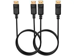 4K DisplayPort to DisplayPort Cable, 3 Feet, Gold-Plated High Speed Display Port 1.2 Cable (4K@60Hz, 2K@144Hz) DP Cable Compatible with Computer, Desktop, Laptop, PC, Monitor, Projector 2 Pack 4K DisplayPort to DisplayPort Cable, 3 Feet, Gold-Plated High Speed Display Port 1.2 Cable (4K@60Hz, 2K@144Hz) DP Cable Compatible with Computer, Desktop, Laptop, PC, Monitor, Projector 2 Pack