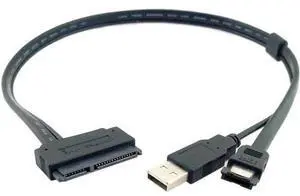 USB to SATA Cable Cord SATA eSATA Data Power Cable 2.5" inch Hard Disk Drive SATA 22Pin TO Esata Data + USB Powered Cable 50cm USB to SATA Cable Cord SATA eSATA Data Power Cable 2.5" inch Hard Disk Drive SATA 22Pin TO Esata Data + USB Powered Cable 50cm