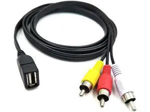 USB to RCA Cable,3 RCA to USB Cable,AV to USB, USB 2.0 Female to 3 RCA Male Video A/V Camcorder Adapter Cable for TV/Mac/PC 5ft USB to RCA Cable,3 RCA to USB Cable,AV to USB, USB 2.0 Female to 3 RCA Male Video A/V Camcorder Adapter Cable for TV/Mac/PC 5ft