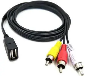 USB to RCA Cable,3 RCA to USB Cable,AV to USB, USB 2.0 Female to 3 RCA Male Video A/V Camcorder Adapter Cable for TV/Mac/PC 5ft USB to RCA Cable,3 RCA to USB Cable,AV to USB, USB 2.0 Female to 3 RCA Male Video A/V Camcorder Adapter Cable for TV/Mac/PC 5ft