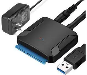 SATA to USB Cable USB 3.0 to Hard Drive Adapter Converter for 2.5 3.5 Inch Hard Drive Disk HDD SATA III and SSD Support UASP with 12V 2A Power Adapter SATA to USB Cable USB 3.0 to Hard Drive Adapter Converter for 2.5 3.5 Inch Hard Drive Disk HDD SATA III and SSD Support UASP with 12V 2A Power Adapter