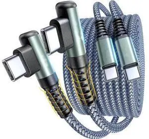 USB C Cable to USB C 60W 2-Pack 6.6ft Nylon Braided Type C Charger Fast Charging Right Angle USBC to USBC Cable Charger Cord for Nintendo Switch 2 iPhone 16 Pro Max S25 Ultra iPad Pro USB C Cable to USB C 60W 2-Pack 6.6ft Nylon Braided Type C Charger Fast Charging Right Angle USBC to USBC Cable Charger Cord for Nintendo Switch 2 iPhone 16 Pro Max S25 Ultra iPad Pro