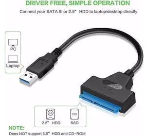 To USB Cable Adapter 2.5 Inch HDD Ide USB 3.0 Laptop 22 Pin III Cable External Hard Drive Cables SSD Connector To USB Cable Adapter 2.5 Inch HDD Ide USB 3.0 Laptop 22 Pin III Cable External Hard Drive Cables SSD Connector