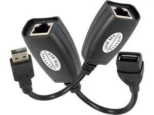 USB to RJ45 Extension Adapter Over RJ45 Ethernet LAN Splitter Cable USB 2.0 Extender Over Cat5/Cat5e/Cat6 Cable Connector Adapter up to 150ft 1 Pair USB to RJ45 Extension Adapter Over RJ45 Ethernet LAN Splitter Cable USB 2.0 Extender Over Cat5/Cat5e/Cat6 Cable Connector Adapter up to 150ft 1 Pair