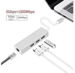USB C to Ethernet Adapter with 3 Port USB3.0, USB Type C to 1000/100/10Mbps RJ45 LAN Gigabit Ethernet Network Adapter for Type C Laptops and Other USB Type C Devices,Windows USB C to Ethernet Adapter with 3 Port USB3.0, USB Type C to 1000/100/10Mbps RJ45 LAN Gigabit Ethernet Network Adapter for Type C Laptops and Other USB Type C Devices,Windows