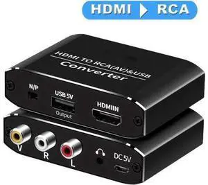 HDMI to 3 RCA Converter with 3.5mm Aux Audio Adapter HDMI Svideo Adapter, HDMI to Composite AV CVBS Converter, HDMI in RCA + 3.5mm Aux Audio Out Converter(Aluminum) HDMI to 3 RCA Converter with 3.5mm Aux Audio Adapter HDMI Svideo Adapter, HDMI to Composite AV CVBS Converter, HDMI in RCA + 3.5mm Aux Audio Out Converter(Aluminum)