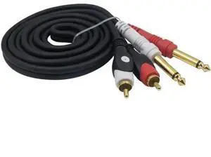 FOR RCA to 1/4 Cable, TS to RCA Cable, Dual 6.35mm 1/4 inch Male TRS Stereo Jack to 2 RCA Male Audio Splitter Adapter Cable 5 Feet/1 FOR RCA to 1/4 Cable, TS to RCA Cable, Dual 6.35mm 1/4 inch Male TRS Stereo Jack to 2 RCA Male Audio Splitter Adapter Cable 5 Feet/1
