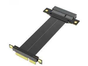 FOR PCIe 4.0 X4 To X4 GPU Extension Cable 90 Degree Right Angle Goldfinger PCI Express 4.0 4X Riser Card Ribbon Extender for Desktop FOR PCIe 4.0 X4 To X4 GPU Extension Cable 90 Degree Right Angle Goldfinger PCI Express 4.0 4X Riser Card Ribbon Extender for Desktop
